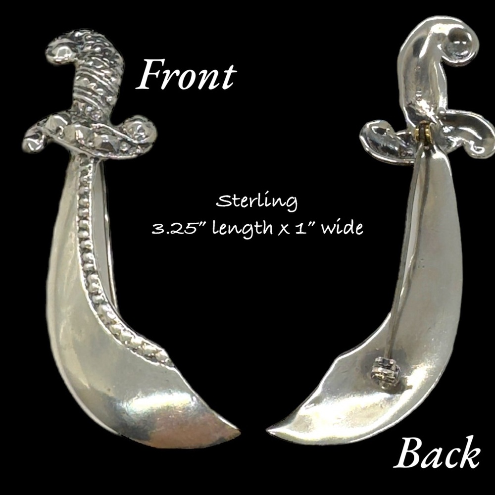 Sterling Silver Vintage Sword Brooch
